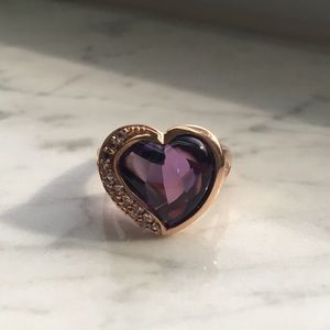 Amethyst Heart with 10k Rose Gold Size 6.25